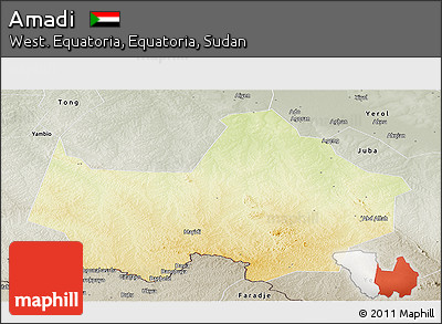 Physical Panoramic Map of Amadi, semi-desaturated