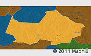 Political Panoramic Map of Amadi, darken