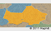 Political Panoramic Map of Amadi, semi-desaturated