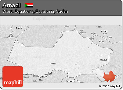 Silver Style Panoramic Map of Amadi