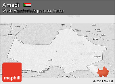 Silver Style Panoramic Map of Amadi