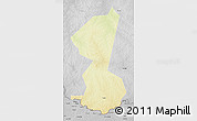 Physical 3D Map of Yambio, desaturated