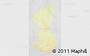 Physical 3D Map of Yambio, lighten, desaturated