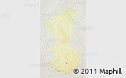 Physical 3D Map of Yambio, lighten, semi-desaturated