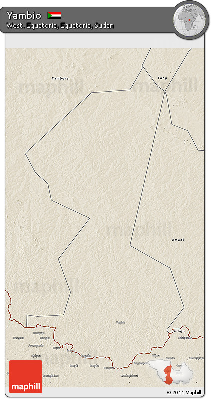 Shaded Relief 3D Map of Yambio