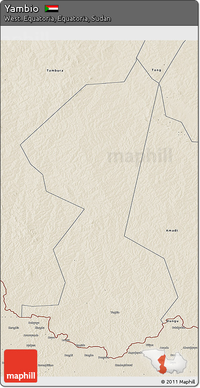 Shaded Relief 3D Map of Yambio