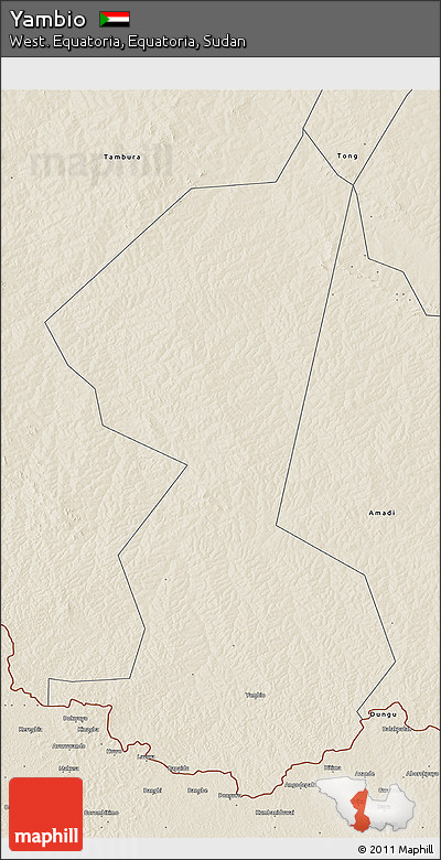 Shaded Relief 3D Map of Yambio