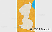 Shaded Relief 3D Map of Yambio, political outside
