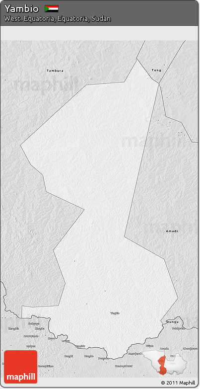 Silver Style 3D Map of Yambio