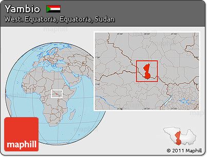 Gray Location Map of Yambio