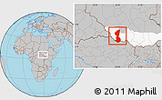 Gray Location Map of Yambio, highlighted grandparent region