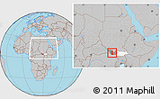 Gray Location Map of Yambio, highlighted parent region, highlighted grandparent region, within the entire country