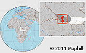 Gray Location Map of Yambio, highlighted parent region, highlighted grandparent region