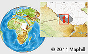 Physical Location Map of Yambio, highlighted country, highlighted parent region