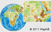 Physical Location Map of Yambio, highlighted parent region, highlighted grandparent region, within the entire country