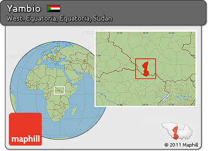 Savanna Style Location Map of Yambio