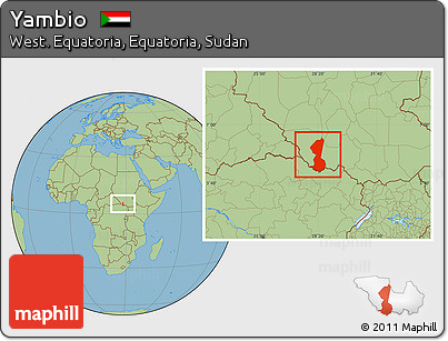 Savanna Style Location Map of Yambio