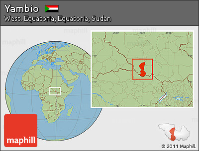 Savanna Style Location Map of Yambio