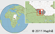 Savanna Style Location Map of Yambio, highlighted country, highlighted parent region