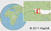 Savanna Style Location Map of Yambio, highlighted grandparent region