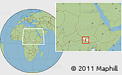 Savanna Style Location Map of Yambio, highlighted parent region, within the entire country
