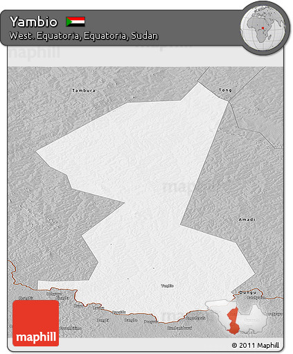 Gray Panoramic Map of Yambio