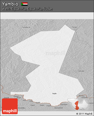 Gray Panoramic Map of Yambio
