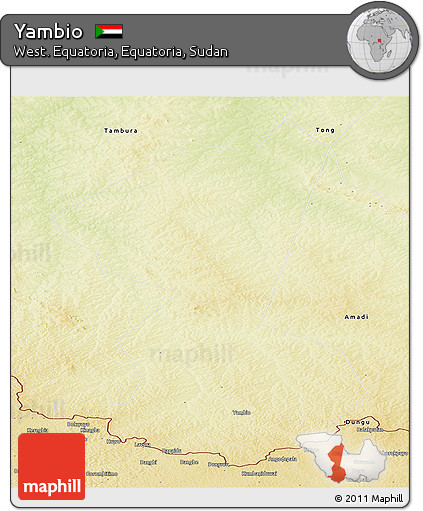 Physical Panoramic Map of Yambio