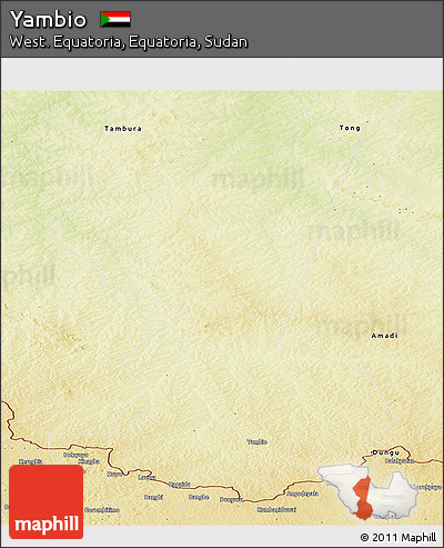 Physical Panoramic Map of Yambio