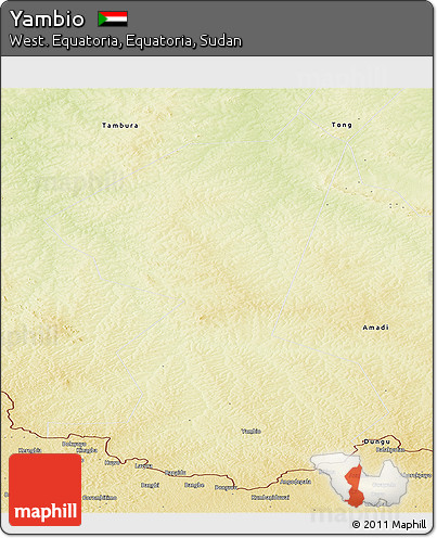 Physical Panoramic Map of Yambio