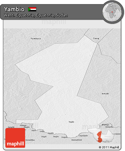 Silver Style Panoramic Map of Yambio