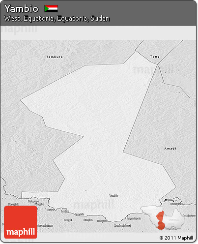 Silver Style Panoramic Map of Yambio