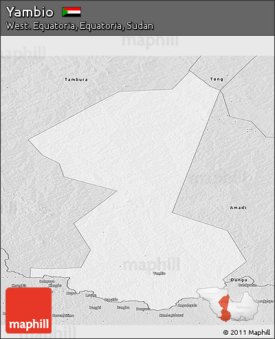 Silver Style Panoramic Map of Yambio