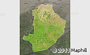 Satellite 3D Map of Rashad, darken, semi-desaturated