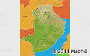 Satellite 3D Map of Rashad, political outside