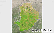 Satellite 3D Map of Rashad, semi-desaturated