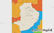 Shaded Relief 3D Map of Rashad, political outside