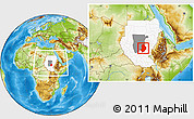 Physical Location Map of Rashad, highlighted country, highlighted grandparent region, within the entire country