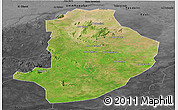 Satellite Panoramic Map of Rashad, darken, desaturated