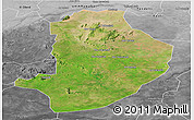 Satellite Panoramic Map of Rashad, desaturated