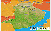 Satellite Panoramic Map of Rashad, political outside
