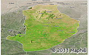 Satellite Panoramic Map of Rashad, semi-desaturated