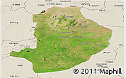 Satellite Panoramic Map of Rashad, shaded relief outside