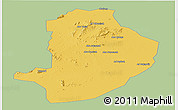 Savanna Style Panoramic Map of Rashad, single color outside