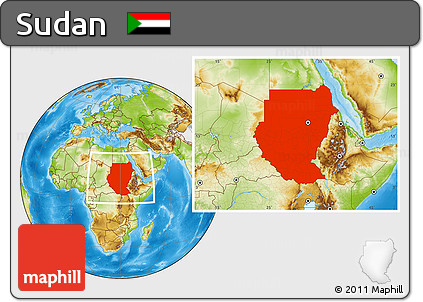 Physical Location Map of Sudan