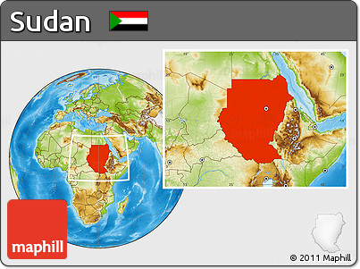 Physical Location Map of Sudan