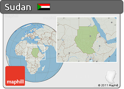 Savanna Style Location Map of Sudan, lighten, semi-desaturated, land only