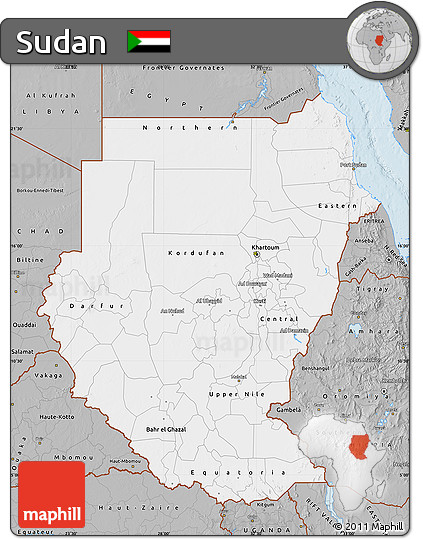 Gray Map of Sudan