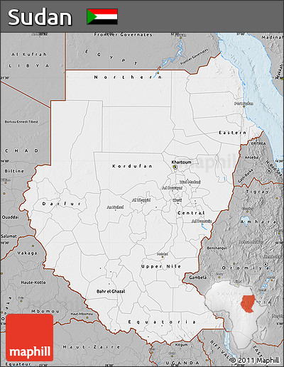 Gray Map of Sudan