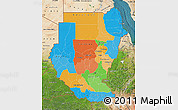 Political Map of Sudan, satellite outside